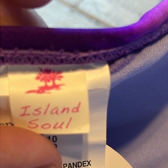 Island Soul Purple Bikini Top Swimsuit Large Beach Swimming Sun Summer Boat Pool - Picture 3 of 8